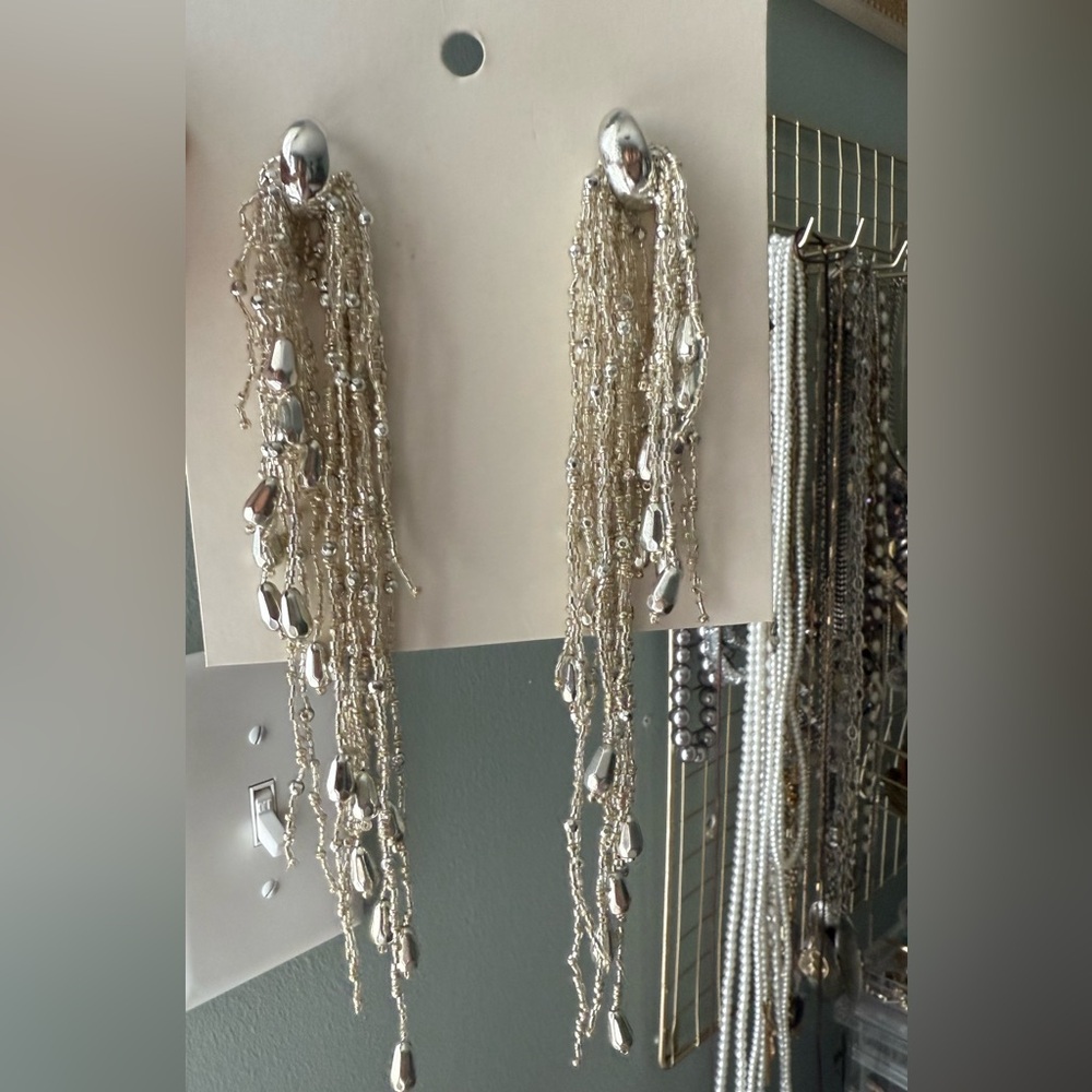 Silver Beaded Earrings